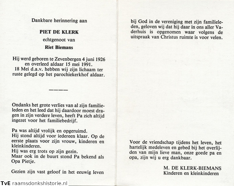 Piet de Klerk- Riet Biemans